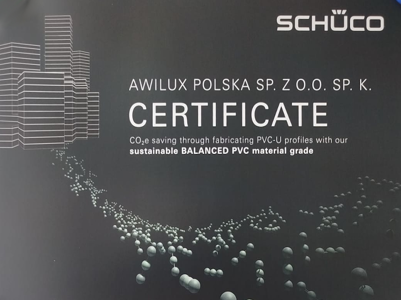 Certyfikat Schüco Carbon Control